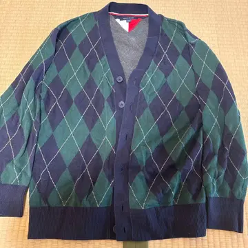 TOMMY HILFIGER 아가일 가디건 L 사이즈