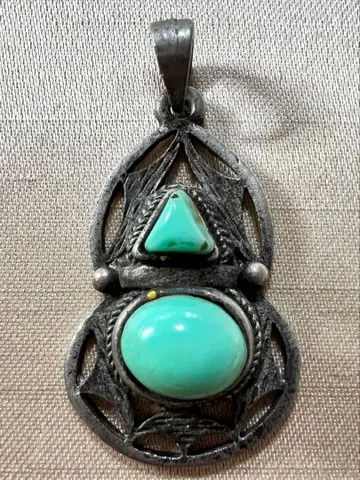 터키석 빈티지 실버 펜던트 탑