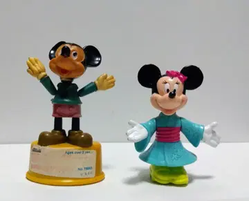 빈티지 미키 & 미니 피규어 2개 세트 | 레트로 디즈니