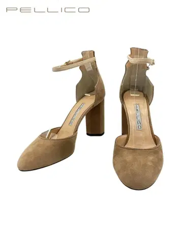 [ 미사용 ] PELLICO ROSA 스웨이드 힐 펌프스 34.5