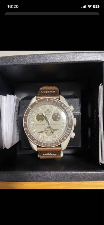 OMEGA Speedmaster 손목시계 실버/브라운