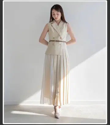 자켓 라이크 플리츠 레이어드 원피스