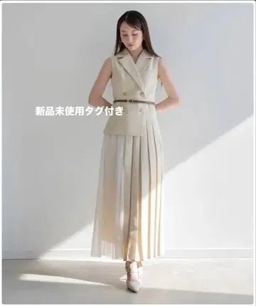 자켓 라이크 플리츠 레이어드 원피스