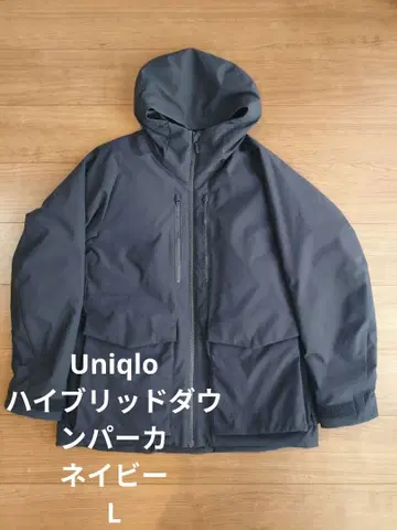 유니클로 하이브리드 다운 코트 L 사이즈 네이비