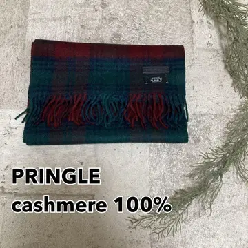 새상품급 PRINGLE 캐시미어 머플러 스코틀랜드제 타탄 체크