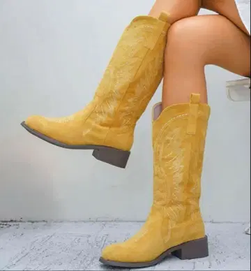 자수 장식 웨스턴 부츠