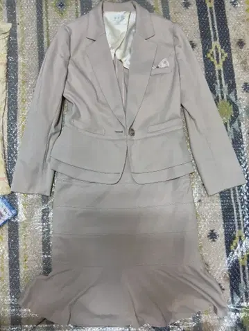 PSFA 베이지 수트 플레어 스커트 9호