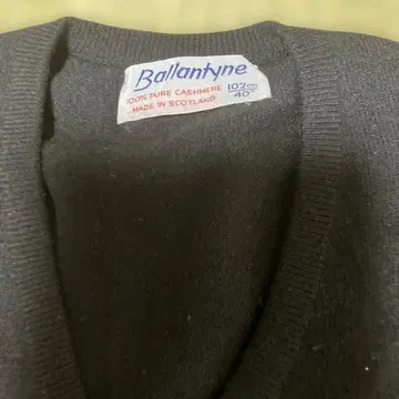 Ballantyne 100% 스코틀랜드 캐시미어 스웨터 블랙 V넥