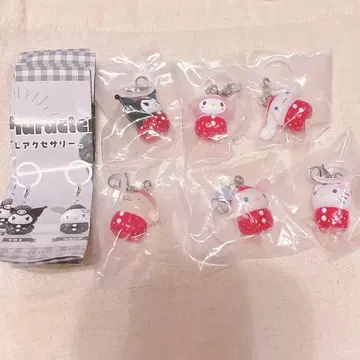 [익명 배송] 산리오 딸기 메지루시 액세서리 전 종류 컴플리트 6개