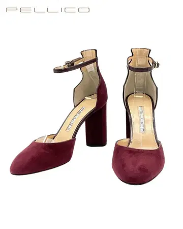 새상품 PELLICO ROSA 스웨이드 힐 펌프스 블랙 35.5