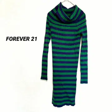 2956M FOREVER21 무릎 기장 니트 원피스 긴팔 스웨터 타이트