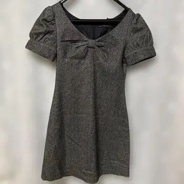 ZARA BASIC 그레이 무릎 기장 원피스 반팔 사이즈 M