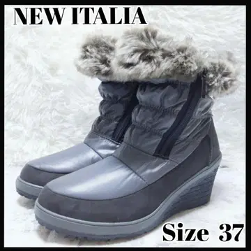 NEW ITALIA 다운 부츠 W 사이드 지퍼 방수 미끄럼 방지 웨지솔