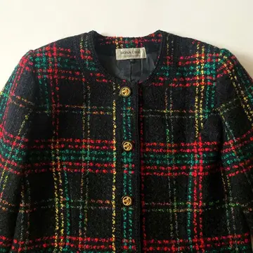 vintage 노카라 트위드 자켓 80s 90s