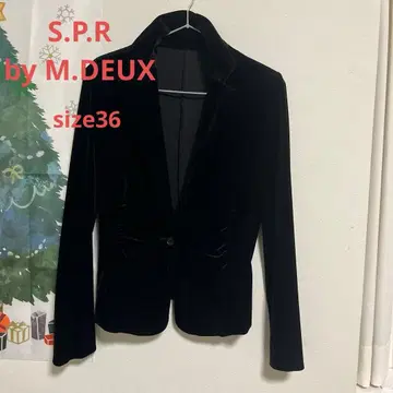 S.P.R. 벨벳 블랙 테일러드 자켓 36