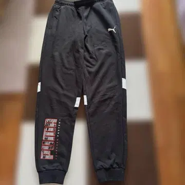 미사용 PUMA 블랙 조거 팬츠