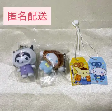 치비토모 산리오 캐릭터 화과자 스트랩 2개 세트 시나몬 쿠로미