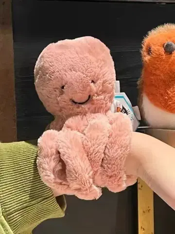 jelly cat 문어형 봉제 인형 핑크