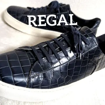 eu6 REGAL 네이비 크로커다일 엠보 스니커즈 26.5cm