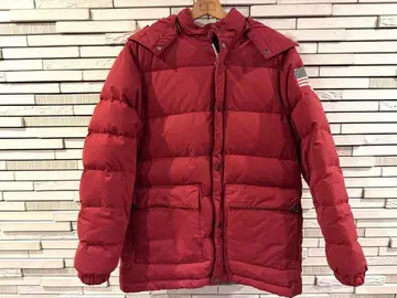 CHAPS 빨간색 다운 자켓 미국 국기 포함