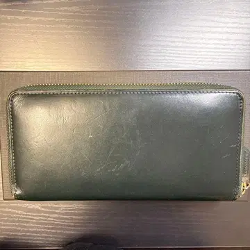 코코마이스터 다크 그린 가죽 장지갑