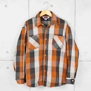 BIG MAC 1980년대 USA제 플란넬 워크 셔츠 브라운 XL