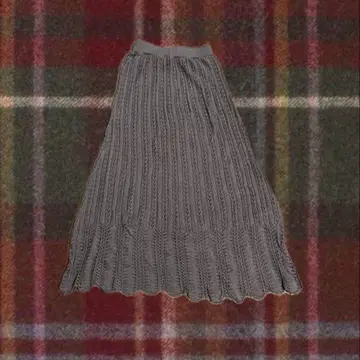 브라운 케이블 짜임 롱 스커트 모리걸