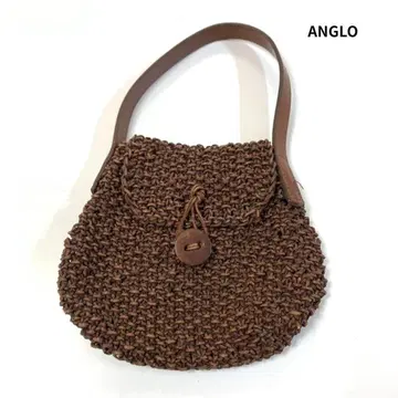 ANGLO 앵글로 가죽 메쉬 백 핸드백 토트백 브라운