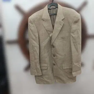 MIKELORD 체크 무늬 베이지 테일러드 자켓