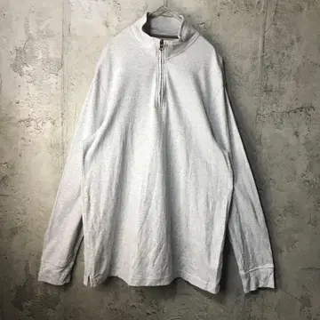 B1436 구제 의류 롱 T 하프 지퍼 그레이 90s Y2K