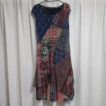 데시구알 패치워크 슬리브리스 원피스