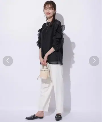 새상품 [ Apuweiser-riche ] 세미 배럴 워셔블 팬츠