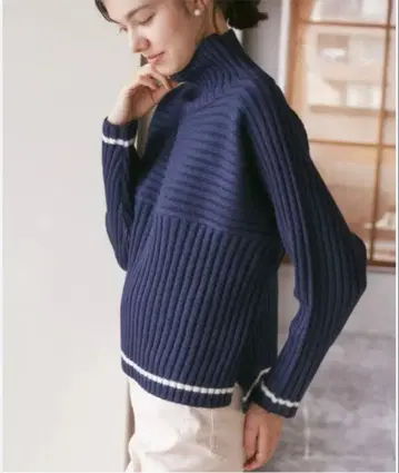 로페피크닉 모듬 리브 절개 니트 풀오버 [ M ] 다크 네이비