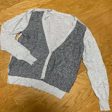 블랑쉐르 느와르 라메 니트 가디건