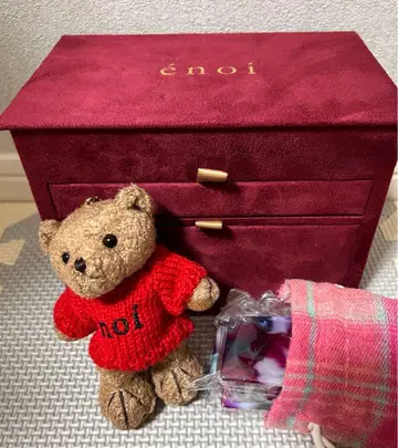 enoi 크리스마스 코프레 헤어 클립 & 헤어콤 복조리 박스 곰