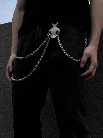 실버 스테인리스 지갑 체인