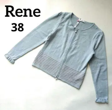 루즈한 사이즈 Rene 르네 펄 집업 가디건 울 38