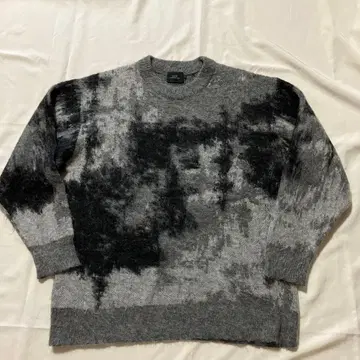 SLICK 1 추상 패턴 니트 그레이 블랙