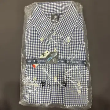 [ 새상품 ] Cricket 네이비/화이트 체크 무늬 드레스 셔츠
