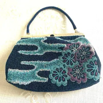 비즈 자수 가마구치 백