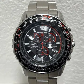 작동 시티즌 썬더버드 크로노그래프 블랙 다이얼