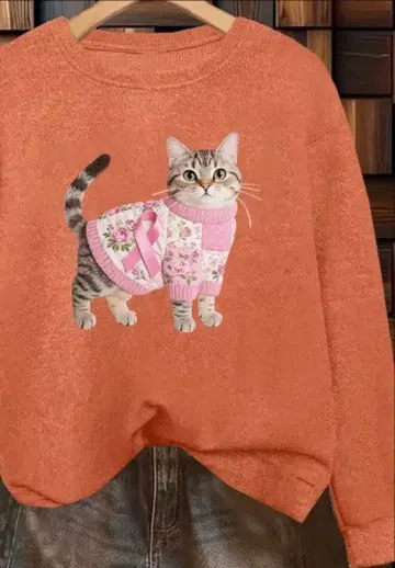 고양이 부드러운 스웨터 오렌지 M 타비 고양이 킬리브러 고양이 냥코