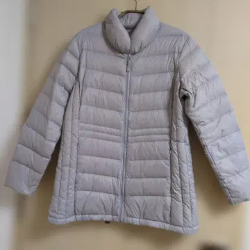 라이트 그레이 퀼팅 다운 자켓