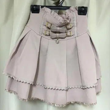 LIZLISA 2단 리본 벨트 치마바지 핑크