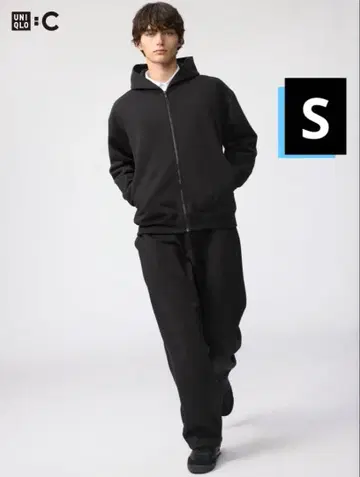 [새상품] UNIQLO 유니클로 맨투맨 와이드 팬츠 블랙 S