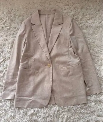 미사용급 노리즈 워셔블 마 혼방 스트레치 테일러드 자켓