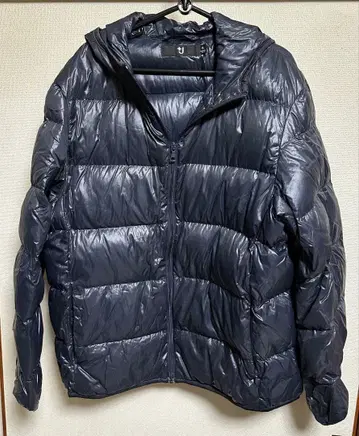 유니클로 +J 후드 부착 다운 자켓 XL 네이비