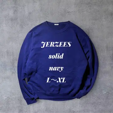 JERZEES 오니페이드 무지 솔리드 맨투맨 네이비 L-XL