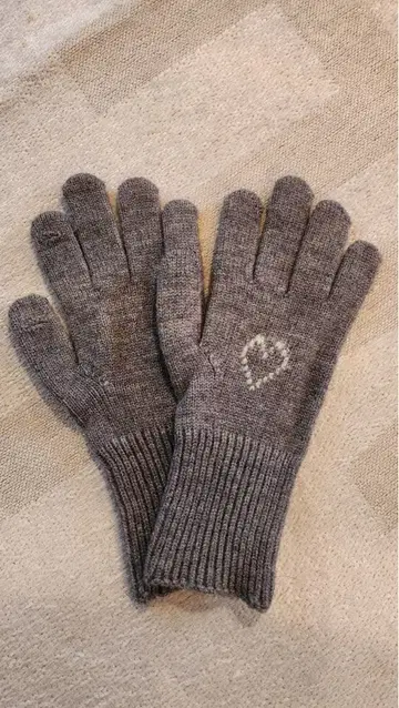 그레이 하트 모티브 장갑과 암커버 세트