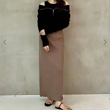 NOBLE 골지 타이트 스커트